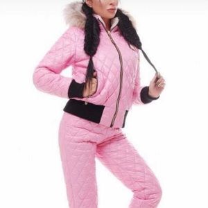 Pink snow suit / snowboard / ski suit